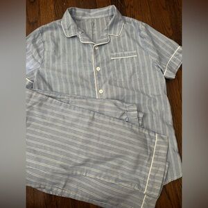 Boys Striped Loose Fit 2-Piece Pajama Set - Blue